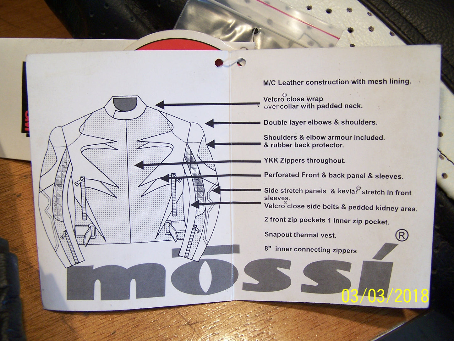 Mossi Leather Jacket AIRTHRUST Size 46