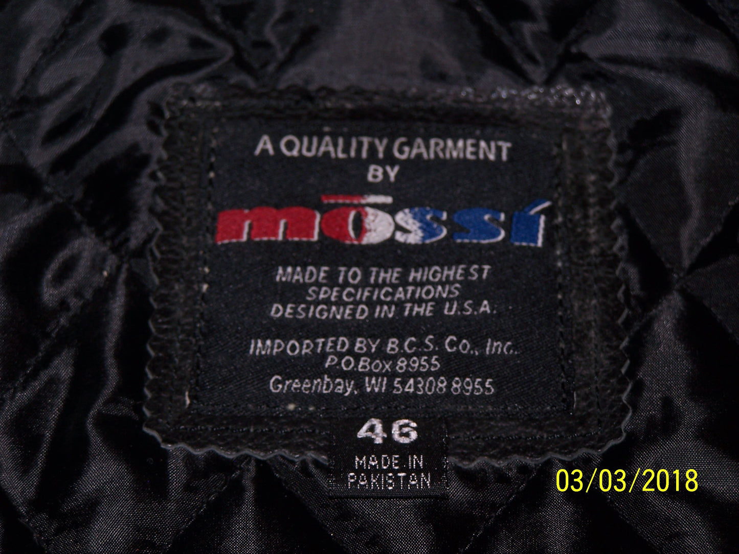 Mossi Accelerator Leather Jacket Size 46