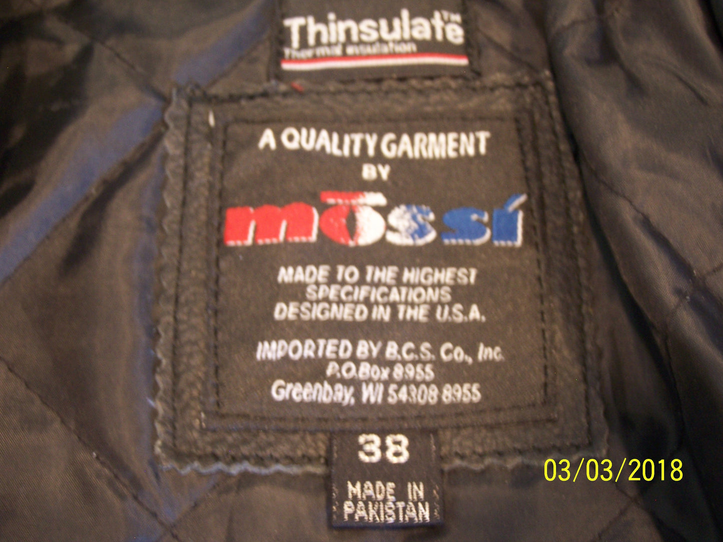 NEW Mossi Airthrust Leather Jacket Size 38